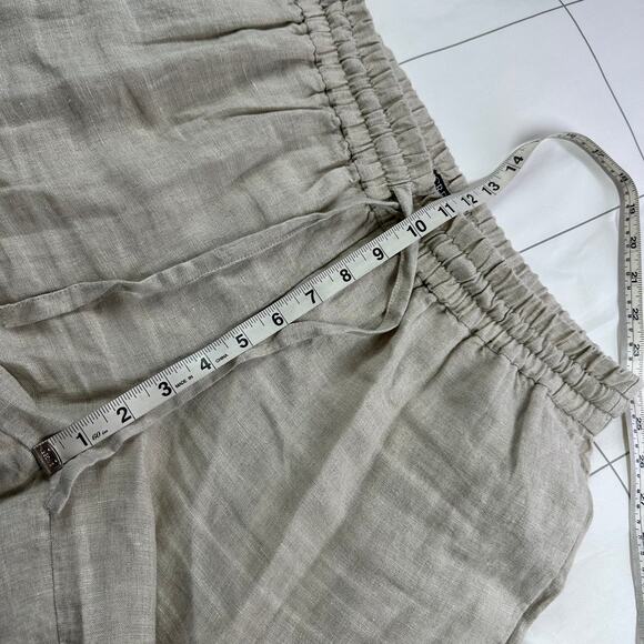 J. Crew Pants Womens Medium Flax Beige Seaside Wide Leg Linen Coastal Relaxed - Picture 9 of 12